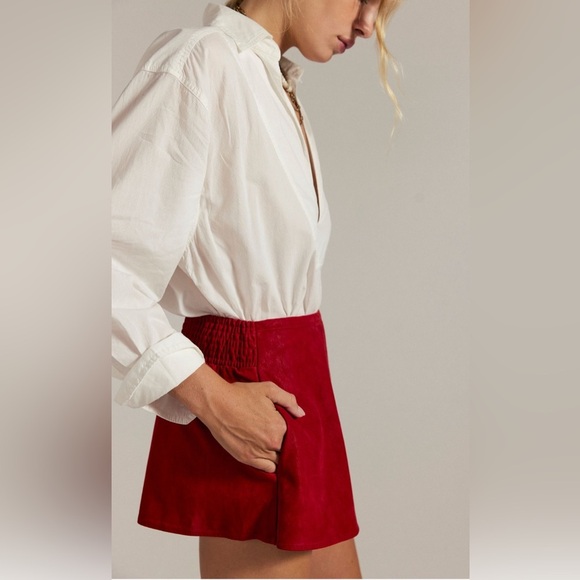 Paradise Found Suede Skort NWOT rhythmic red - Picture 3 of 4